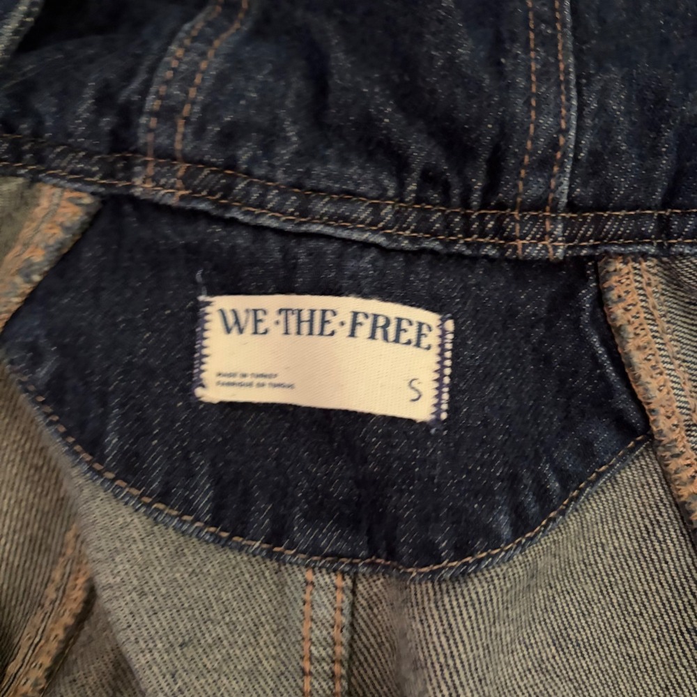 We The Free Free People Denim Jumpsuit Hooded Medium Wash Blue Utility Zip S - Picture 3 of 8